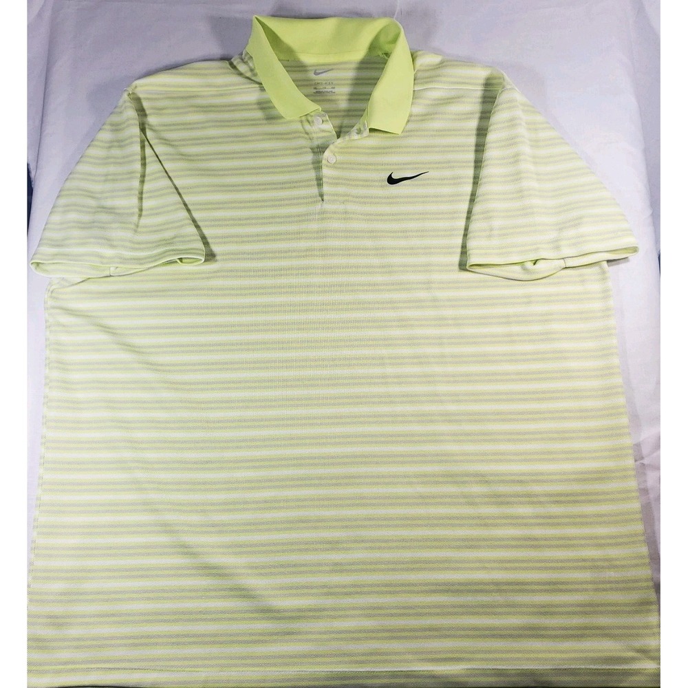 Nike Men's Dri-Fit XXL Lemon Twist Victory Striped Golf Polo BV0363-736
